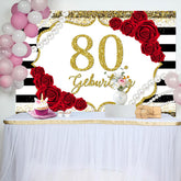 Rot Rose Gold 80 Geburtstag Party Hintergrund